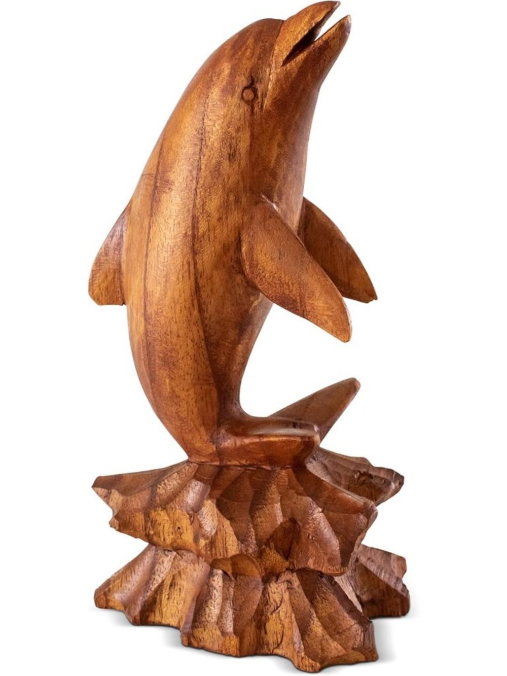Hand-Carved Dolphin Statue Sculpture | Wooden Coastal Home Decor Accent 8